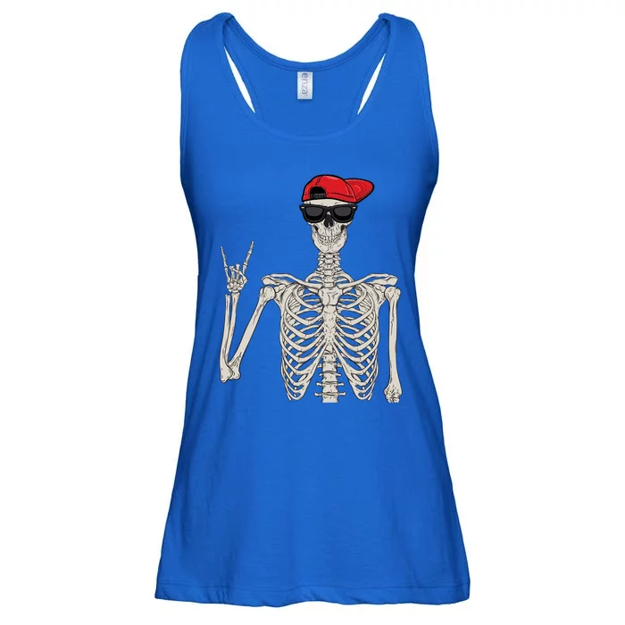 Halloween Gift Skeleton Rock On Hand Skeleton Great Gift Ladies Essential Flowy Tank