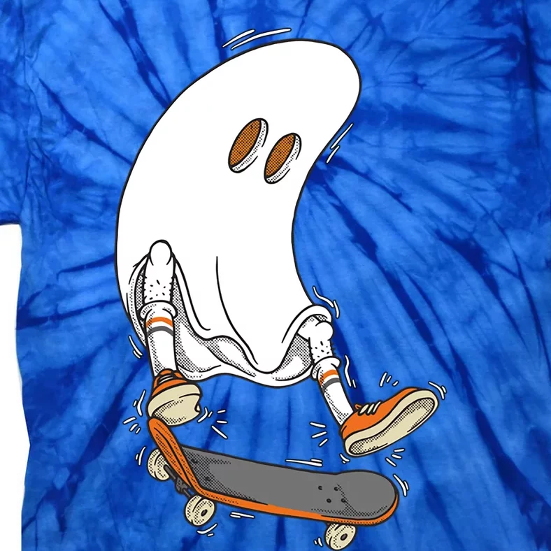 Halloween Ghost Skateboard Halloween Costume Skateboarding Funny Gift Tie-Dye T-Shirt