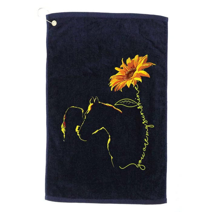 Horse Girl Sunflower Horseback Riding Equestrian Horse Lover Platinum Collection Golf Towel