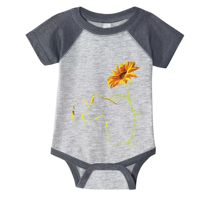 Horse Girl Sunflower Horseback Riding Equestrian Horse Lover Infant Baby Jersey Bodysuit