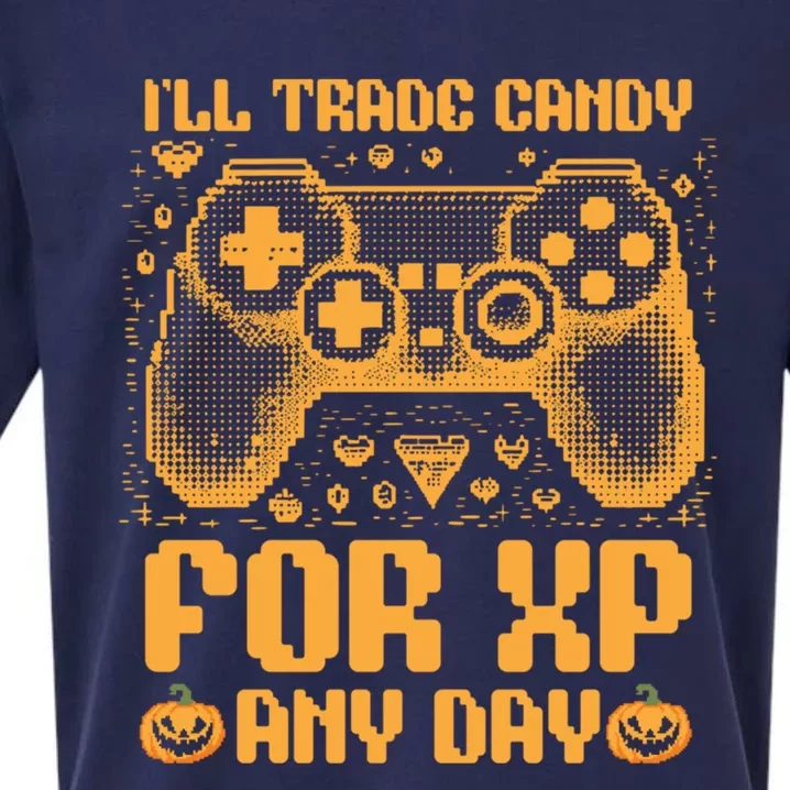 Halloween Gamer Trade Candy Halloween Celebration Gaming Meaningful Gift Sueded Cloud Jersey T-Shirt