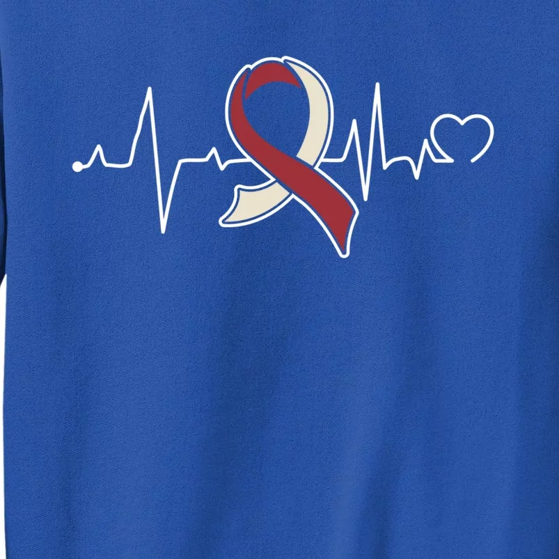 Heartbeatgreat Gift Throat Cancer Awareness Item Gift Tall Sweatshirt