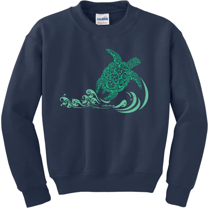 Hawaiian Green Turtle Kids Sweatshirt