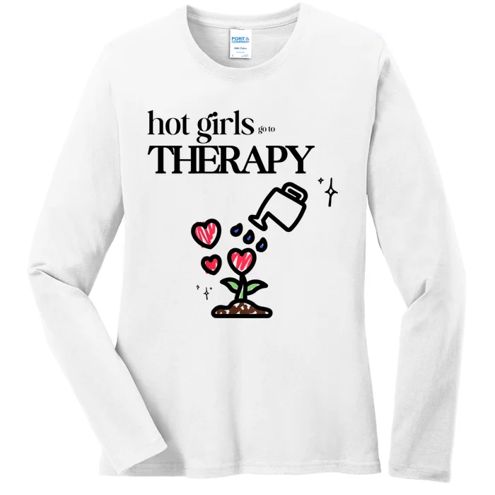 Hot Go To Therapy Self Care Ladies Long Sleeve Shirt