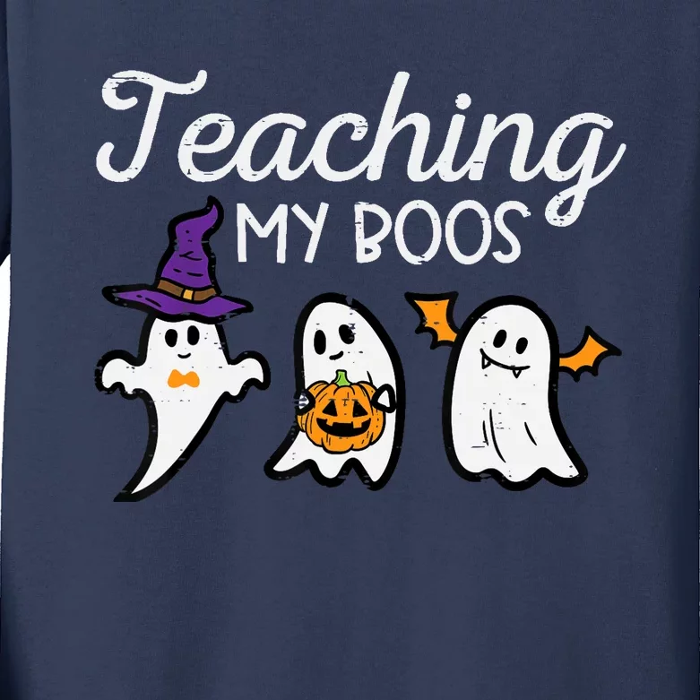 Halloween Ghost Teachers Teaching My Boos Costume Kids Long Sleeve Shirt