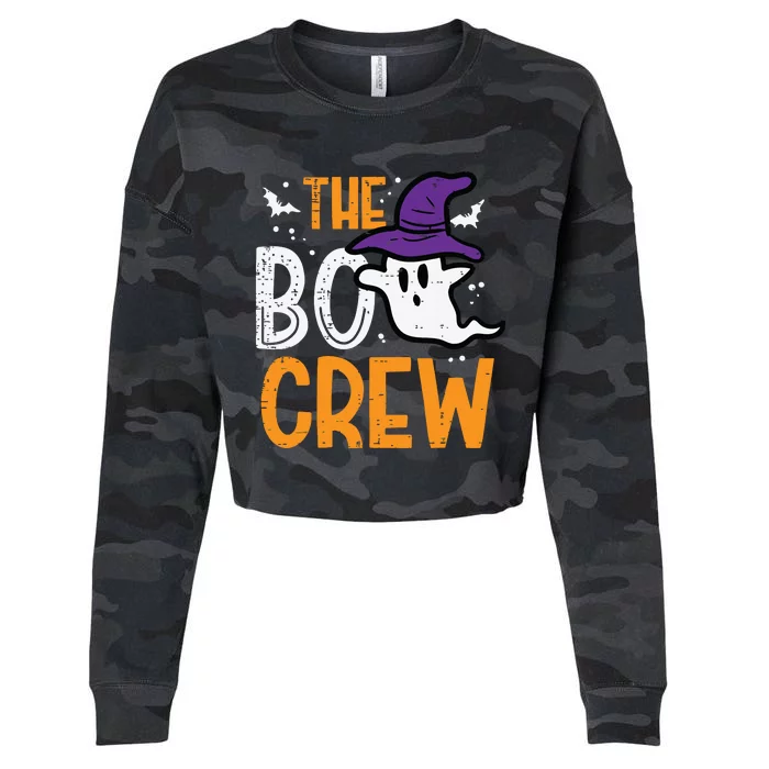 Halloween Ghost The Boo Crew Costume Matching Women Cropped Pullover Crew