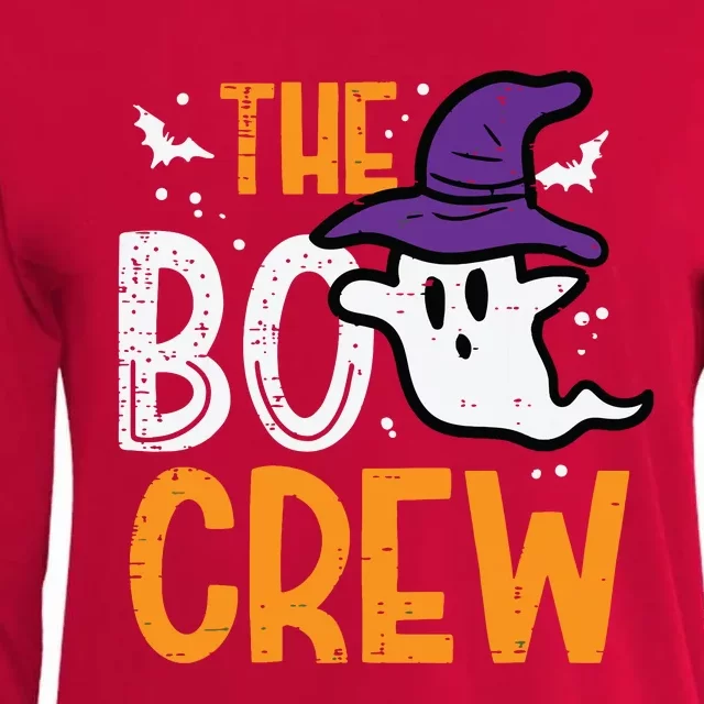 Halloween Ghost The Boo Crew Costume Matching Women Womens Cotton Relaxed Long Sleeve T-Shirt