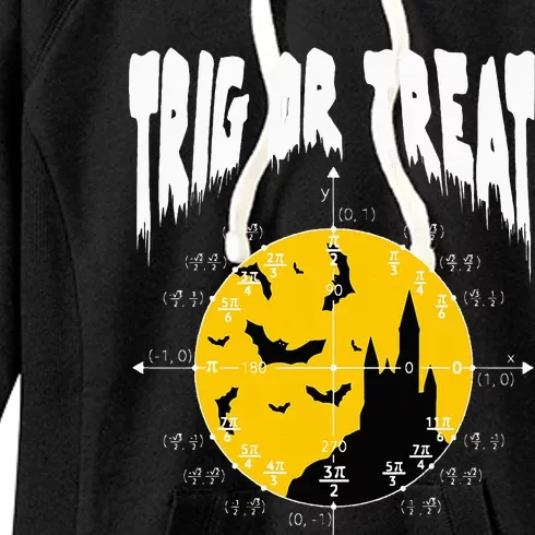 Hilarious Geeky Trig or Treat Halloween Costume for Math Enthusiasts Women's Fleece Hoodie