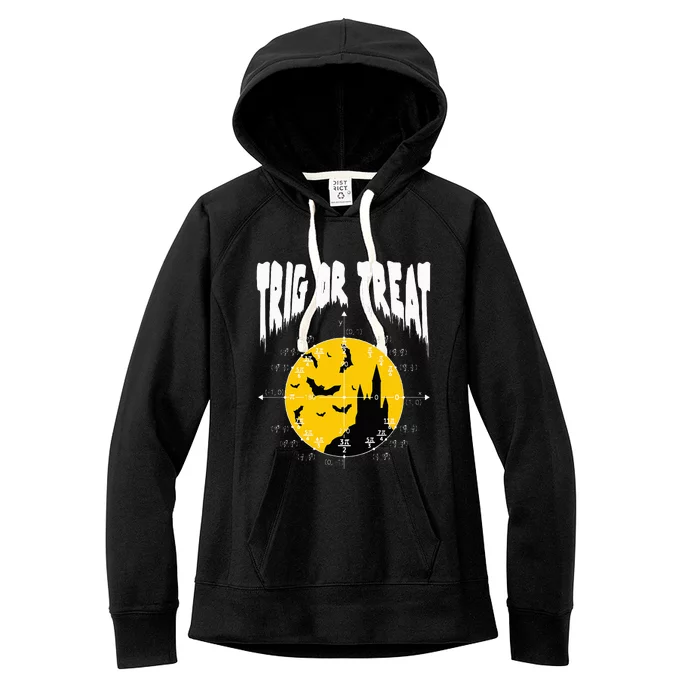 Hilarious Geeky Trig or Treat Halloween Costume for Math Enthusiasts Women's Fleece Hoodie