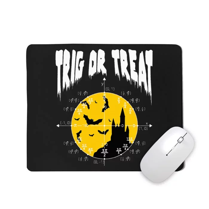 Hilarious Geeky Trig or Treat Halloween Costume for Math Enthusiasts Mousepad