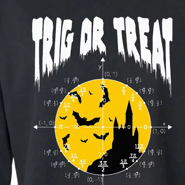 Hilarious Geeky Trig or Treat Halloween Costume for Math Enthusiasts Cropped Pullover Crew