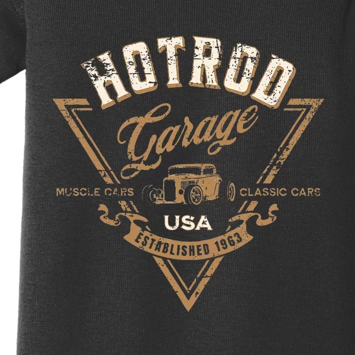 Hotrod Garage Usa Classic Car Hotrod Distressed Baby Bodysuit