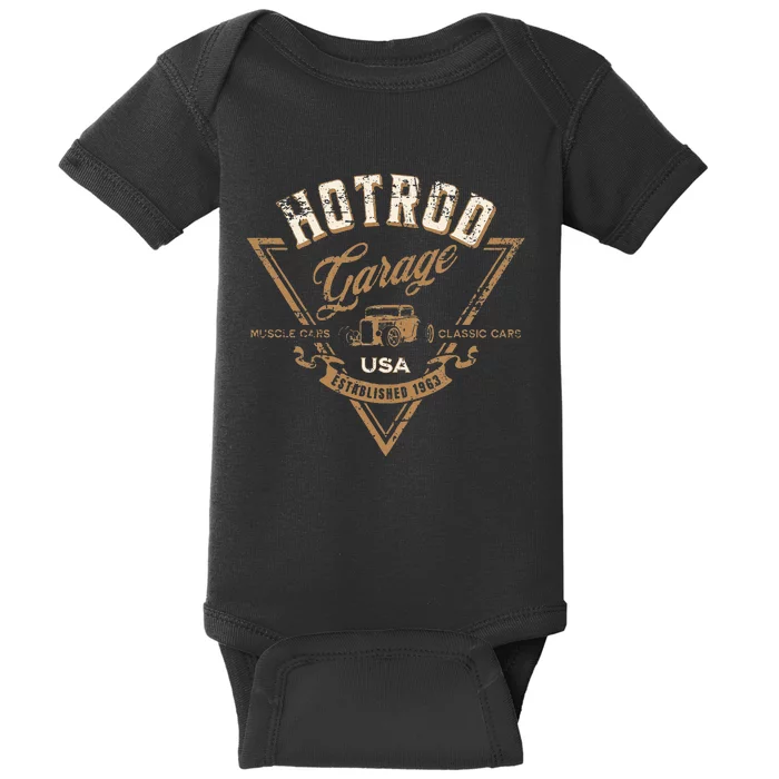 Hotrod Garage Usa Classic Car Hotrod Distressed Baby Bodysuit