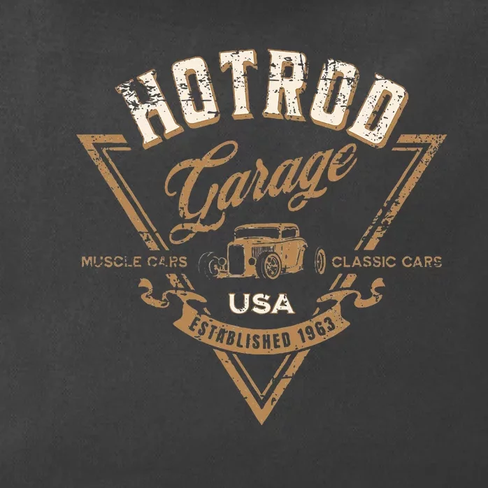 Hotrod Garage Usa Classic Car Hotrod Distressed Zip Tote Bag