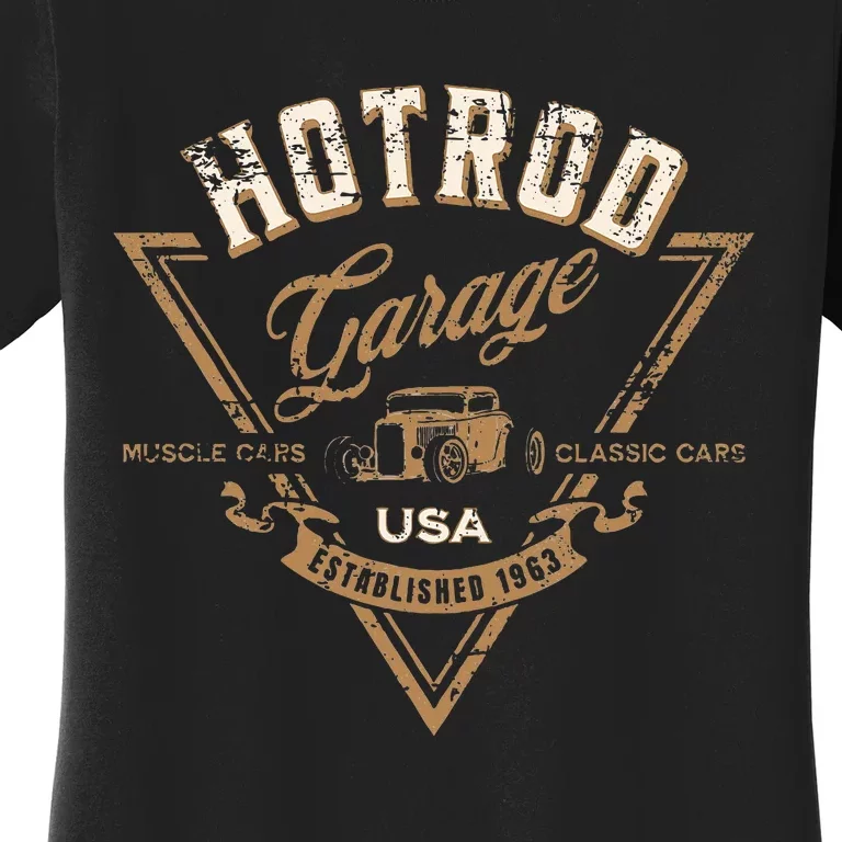 Hotrod Garage Usa Classic Car Hotrod Distressed Design Women's T-Shirt