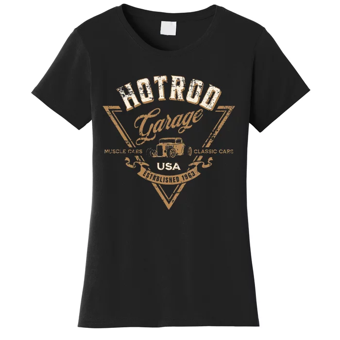 Hotrod Garage Usa Classic Car Hotrod Distressed Design Women's T-Shirt