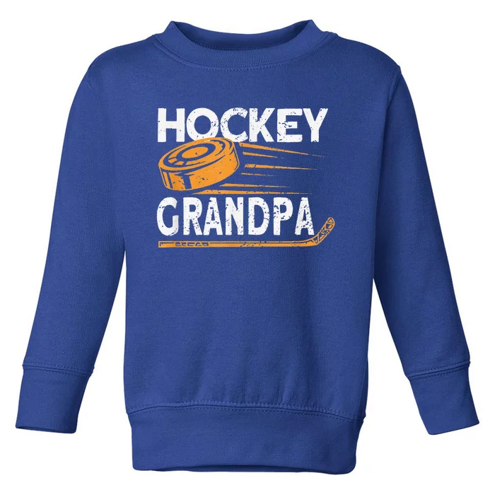 Hockey Grandpa Vintage Hockey Player Ice Hockey Toddler Sweatshirt