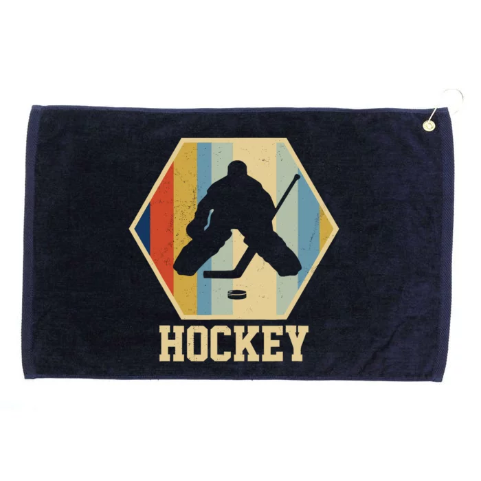 Hockey Goalie Vintage Retro Gift Grommeted Golf Towel