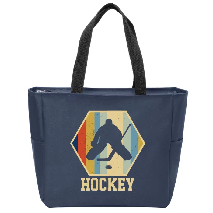 Hockey Goalie Vintage Retro Gift Zip Tote Bag