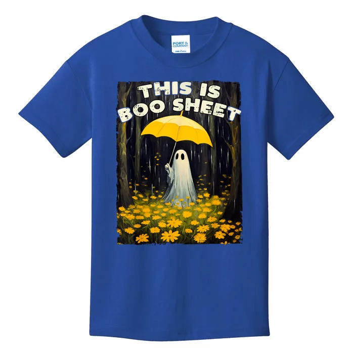 Halloween Gothic Vintage Floral Ghost Cute This Is Boo Sheet Gift Kids T-Shirt