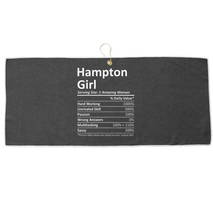 Hampton Girl Va Virginia Funny City Home Roots Usa Gift Large Microfiber Waffle Golf Towel