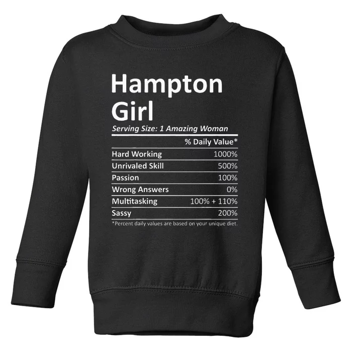 Hampton Girl Va Virginia Funny City Home Roots Usa Gift Toddler Sweatshirt