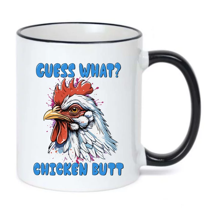 Hilarious Guess What? Chicken Butt Black Color Changing Mug