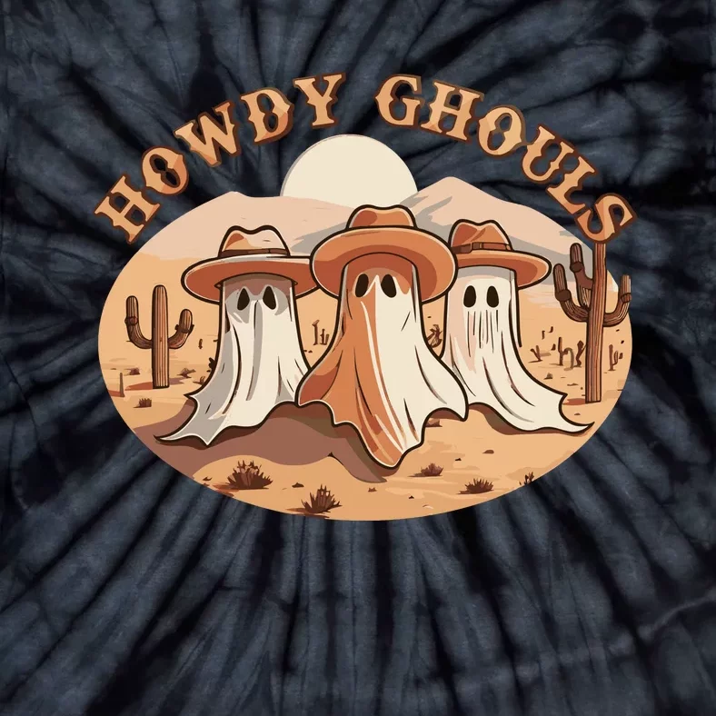 Howdy Ghouls Western Halloween Cowboy Ghost Tie-Dye T-Shirt