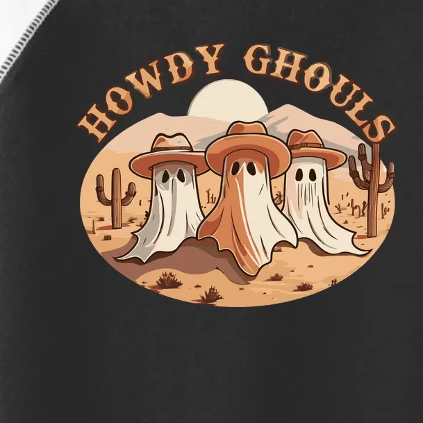 Howdy Ghouls Western Halloween Cowboy Ghost Toddler Fine Jersey T-Shirt