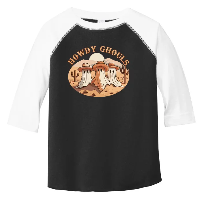 Howdy Ghouls Western Halloween Cowboy Ghost Toddler Fine Jersey T-Shirt