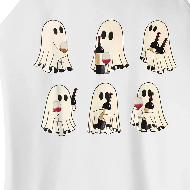 Halloween Ghost Wine Ghost Cute Lace Ghost Halloween Ghost Wine Women’s Perfect Tri Rocker Tank