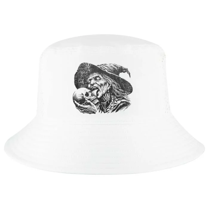 Halloween Granny Witch Licking Skull Funny Grandma Witches Cool Comfort Performance Bucket Hat