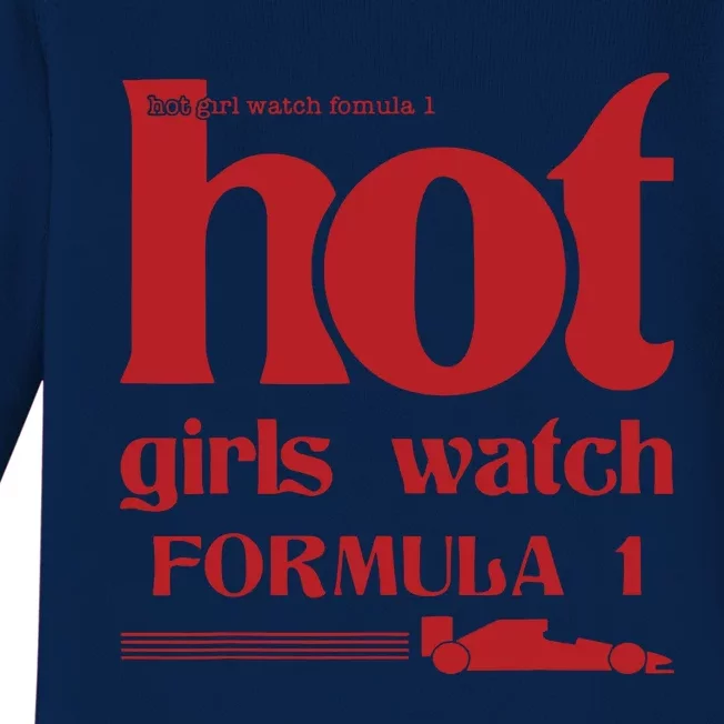 Hot Girl Watch Formula Racing Fast Cars Racetrack Fan Baby Long Sleeve Bodysuit