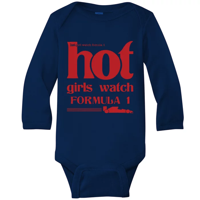 Hot Girl Watch Formula Racing Fast Cars Racetrack Fan Baby Long Sleeve Bodysuit