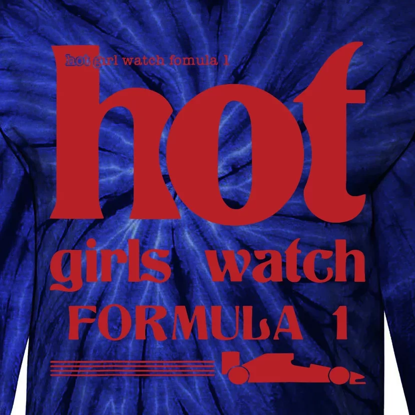 Hot Girl Watch Formula Racing Fast Cars Racetrack Fan Tie-Dye Long Sleeve Shirt