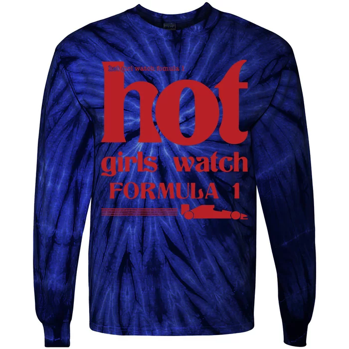 Hot Girl Watch Formula Racing Fast Cars Racetrack Fan Tie-Dye Long Sleeve Shirt