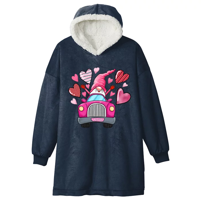 Heart Gnome Xoxo Valentines Day Cute Hooded Wearable Blanket