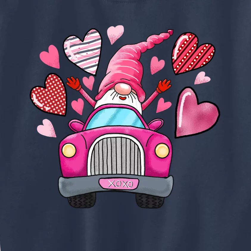 Heart Gnome Xoxo Valentines Day Cute Kids Sweatshirt