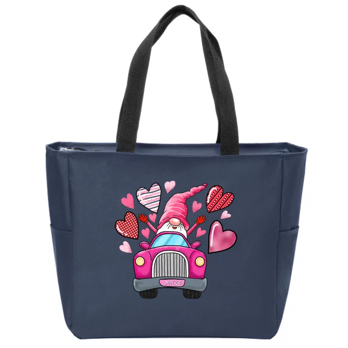 Heart Gnome Xoxo Valentines Day Cute Zip Tote Bag