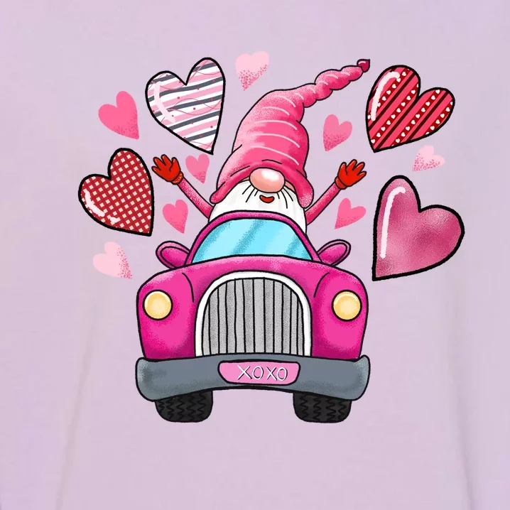 Heart Gnome Xoxo Valentines Day Cute Garment-Dyed Sweatshirt