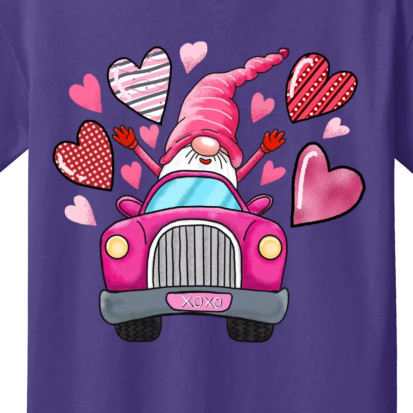 Heart Gnome Xoxo Valentines Day Cute Kids T-Shirt