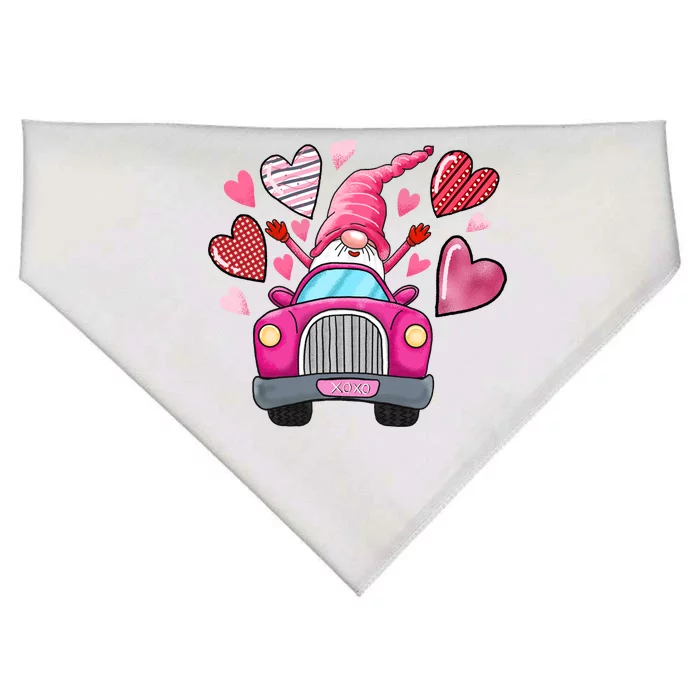 Heart Gnome Xoxo Valentines Day Cute USA-Made Doggie Bandana