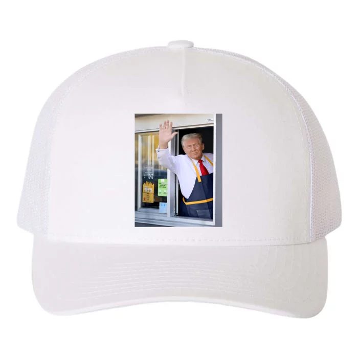 Hi Get Your Burger Donald Trump Cooks Fries Worker Yupoong Adult 5-Panel Trucker Hat