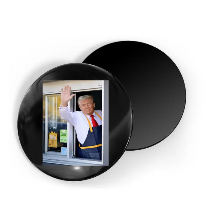 Hi Get Your Burger Donald Trump Cooks Fries Worker Magnet