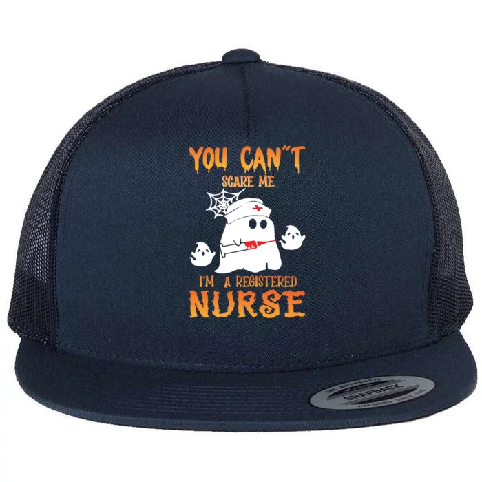 Halloween Ghost You Can`T Scare Me I`M A Registered Nurse Cute Gift Flat Bill Trucker Hat