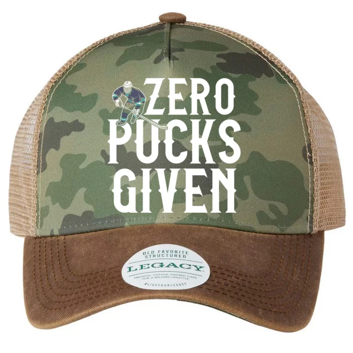 Hockey Gift Zero Pucks Given Funny Hockey Team Gift Player Gift Legacy Tie Dye Trucker Hat