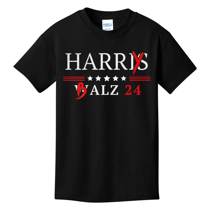 Harrybalz Harriswalz 2024 Election Patriotic Democrats Back Kids T-Shirt