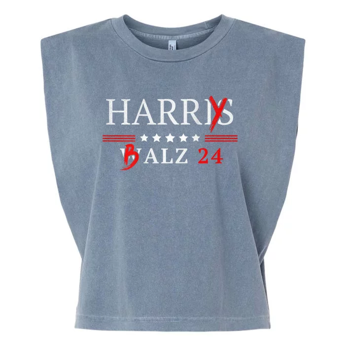 Harrybalz Harriswalz 2024 Election Patriotic Democrats Back Garment-Dyed Women's Muscle Tee