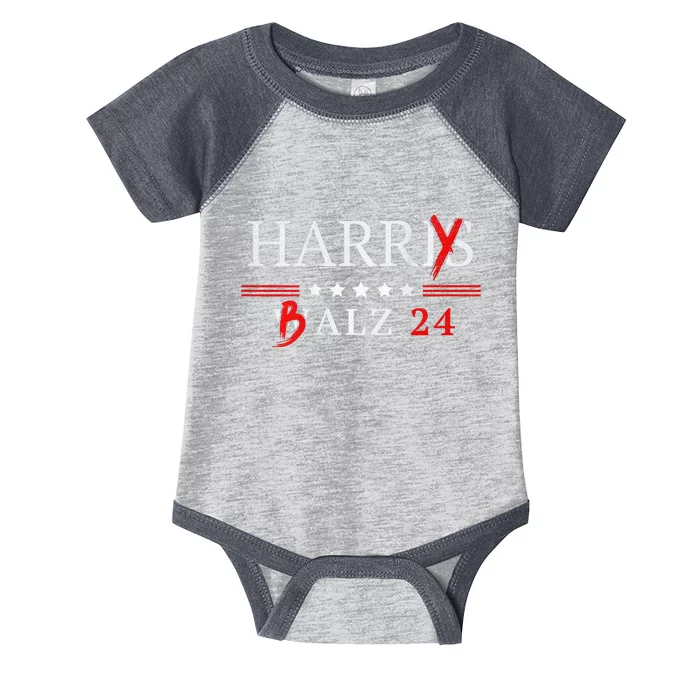 Harrybalz Harriswalz 2024 Election Patriotic Democrats Back Infant Baby Jersey Bodysuit