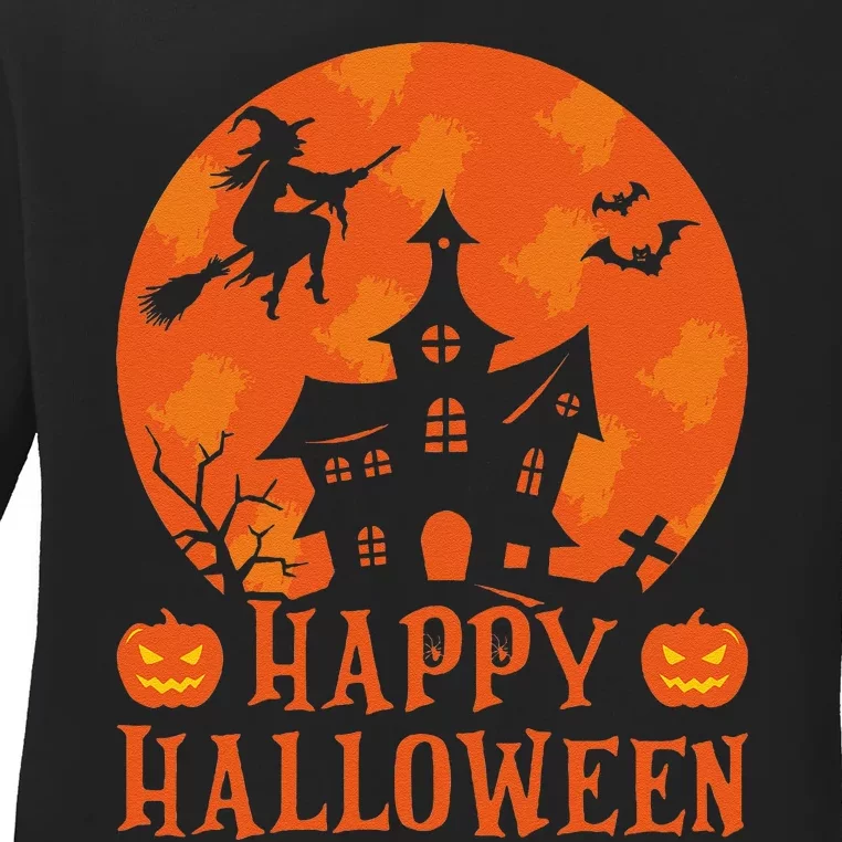 Happy Halloween 2024 Halloween Coming Tis Season Spooky Ladies Long Sleeve Shirt